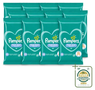 Produktbild von 12 x Pampers Fresh Clean Feuchttücher - Vorratspackung - 12 Stücke
