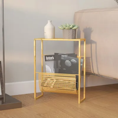 Obrázek produktu pro The Living Store Stojan na časopisy Golden 35x15x45 cm ocelový