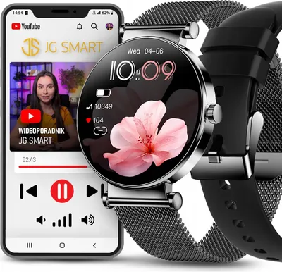 Zdjęcie produktu dla Smartwatch Damski Amoled Rozmowy Menu Pl Kolory + 2 Paski + Wideoporadnik