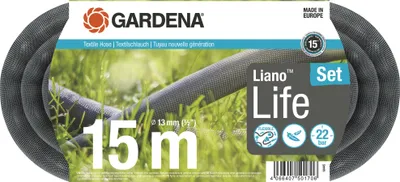 Produktbild von Gardena Textilschlauch Liano Life 1/2 , 15 m Set