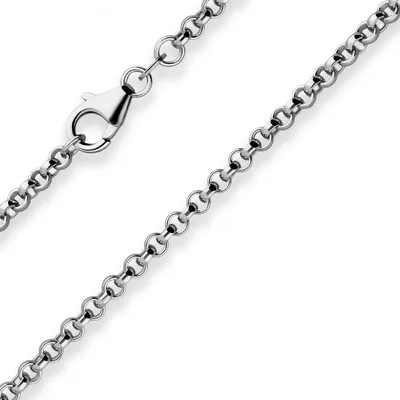 Produktbild von 3mm Erbskette Silberkette Collier Halskette aus 925 Silber rhodiniert 60cm