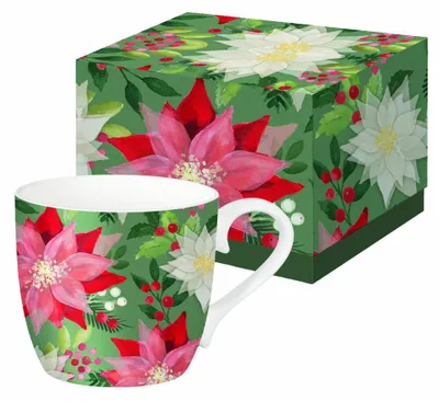 Obrázok produktu pre PPD Vianočná šálka s motívom poinsettie, v darčekovej krabičke, šálka, 400 ml, kód: 365703396