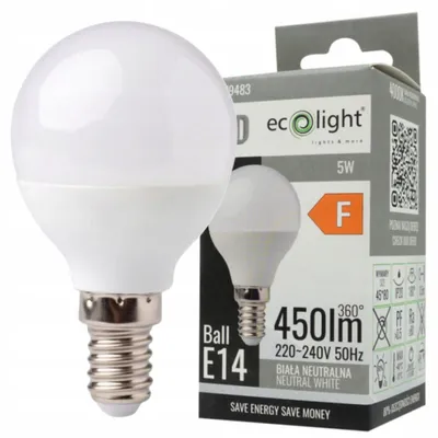 Produktbild von LED-Glühbirne "Golfball", E14, 5W, 450lm, 4000K, neutralweiß, Ecolight