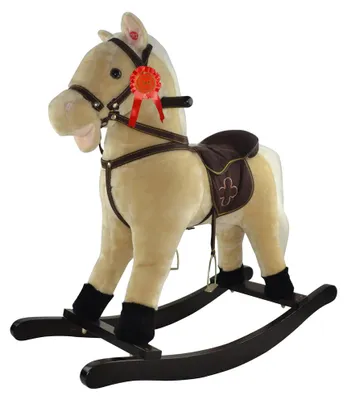 Immagine prodotto di Cavallo a Dondolo per Bambini in Peluche con Suoni Beige