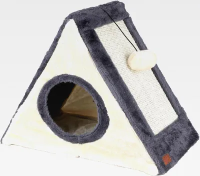 Produktbild von Katzenhaus mit Kratzbrettern aus Sisal - 42 x 35 cm - Katzenhöhle mit Spielball - Katzenhütte Katzenbett Katzenhäuschen für Katzen Aller Rassen