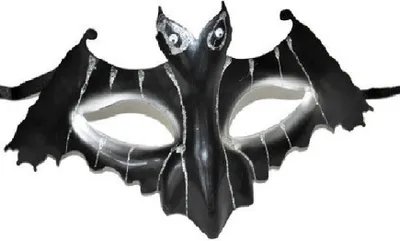 Produktbild von Fu617252 schwarz Damen Herren Fledermaus Maske Halbmaske
