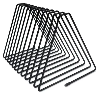 Verstellbarer Dreieck-Buchständer, 11 Fächer, Metall, Schwarz