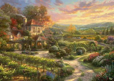Productafbeelding van Thomas Kinkade - In de wijngaarden - Puzzel met 2000 stukjes