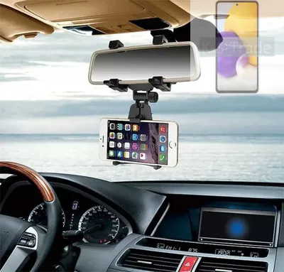Produktbild von K-S-Trade Smartphone Halterung kompatibel mit Samsung Galaxy A72 Rückspiegel Halterung schwarz Auto Halterung KFZ Halter