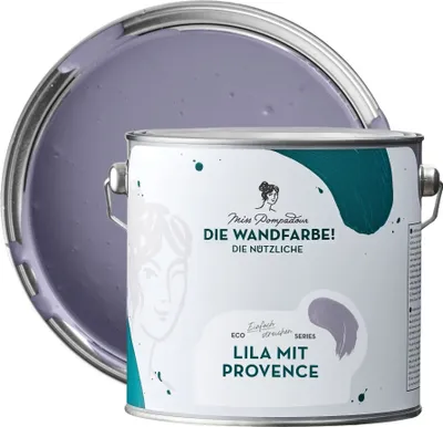 Produktbild von MissPompadour abwaschbare Wandfarbe Lila mit Provence 2,5L - hohe Deckkraft - matte, scheuerbeständige Innenfarbe - geruchsarm, wasserbasiert, ergiebig - Die Nützliche