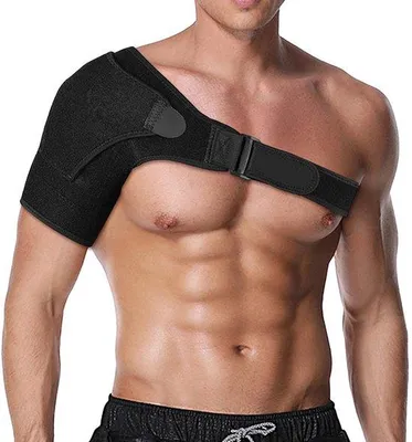 Produktbild von Verstellbare Schulterbandage – Atmungsaktive Neopren-Schulterstütze für Damen und Herren – Oberarmbandage für Schulterluxationen, Sportverletzungen und Training