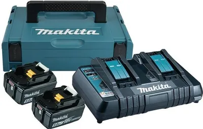 Image de Makita DC18RD - Chargeur de batterie Batterie 2 x - Li-Ion - 5 Ah - 90 Wh - pour Makita DHR263Z, DHR263ZJ, DHR264Z, DHR264ZJ, DUH651Z, DUR364LZ