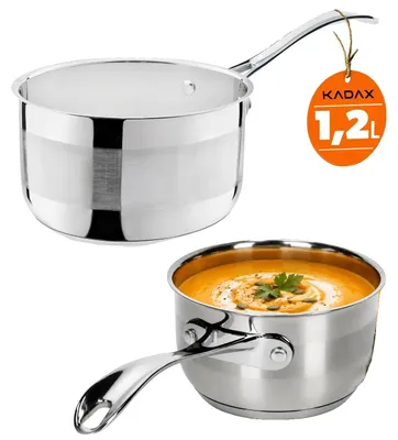 Zdjęcie produktu dla Garnek, stal nierdzewna, pojemność 1,2 litra, kolor srebrny