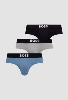 Productafbeelding van Hugo Boss set van 3 herenboxershorts, blauw-grijs-zwart