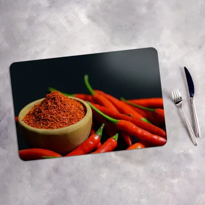 Produktbild von Tischset 4x45x30 cm + 10fi cm Platzset Tischmatte Platzmatte Untersetzer - Paprika Gemüse