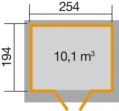 Produktbild von WEKA 325.2520.20400 Gartenhaus/Blockbohlenhaus Nova mit Doppeltür ; Größe: 3 ; Farbgebung: Naturbelassen ; Wandstärke: 19 mm ; Maße (LxBxH): 254 cm x 194 cm x 223 cm ; Seitenwandhöhe: 186 cm