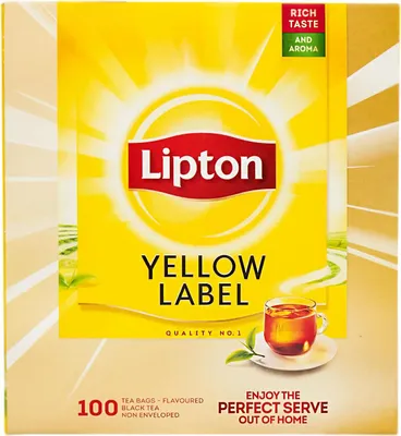 Immagine prodotto di Lipton - Tè Lipton Etichetta Gialla senza incarto 100x1,5gr | scatola da 100 pezzi