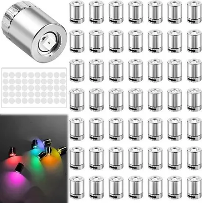 Image de 50 mini-ampoules LED pour maisons de poupées – pour bricoler et décorer avec des lumières colorées et des piles