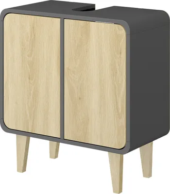 Image de Meuble sous vasque  Vicco Arla anthracite/chêne 60x61cm, Model 50155