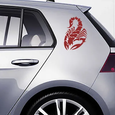 Produktbild von Aufkleber - Autoaufkleber-Set "Skorpion" 2 Stk. je 60cm x 40cm dunkelrot - Tuning Carystyling Heckscheibe Auto