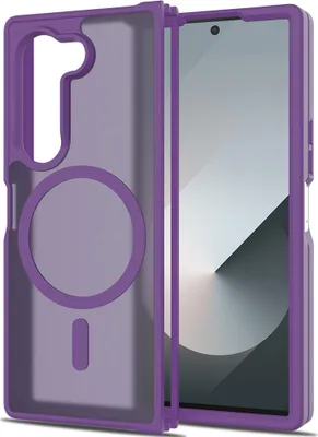 Produktbild von Magnetisch Hülle für Samsung Galaxy Z Fold 6, Kompatibel mit MagSafe, Transluzente Matt Rückseite Stoßfeste Handyhülle Lila