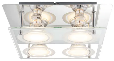 Produktbild von LED Deckenlampe, Glas, Chrom, 4 Flammig, GU10, L 26 cm