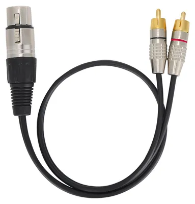 Obrázek produktu pro Audio rozdělovač, 1 XLR zásuvka na 2 RCA konektory, kabel pro domácí kina a profesionální zařízení, samice, 0,5 m