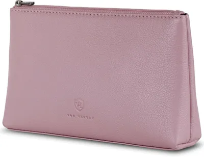Produktbild von Echtleder Kosmetiktasche für Damen und Herren Kulturbeutel Waschtasche aus Nappaleder Reise Kosmetik Organizer mit Reißverschluss