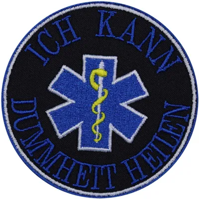 Patch 'Ich kann Dummheit heilen', 80x80 mm, zum Aufbügeln/Nähen