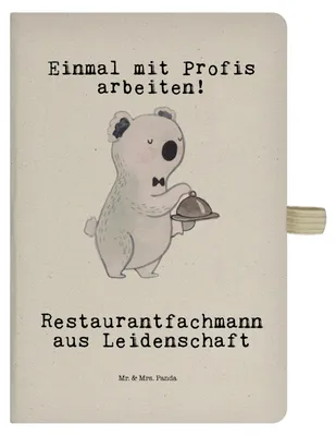 Produktbild von Mr. & Mrs. Panda Reisetagebuch Restaurantfachmann Leidenschaft - Transparent - Geschenk, Journal, Notizheft, Notizbuch A5, Tagebuch, Skizzenbuch