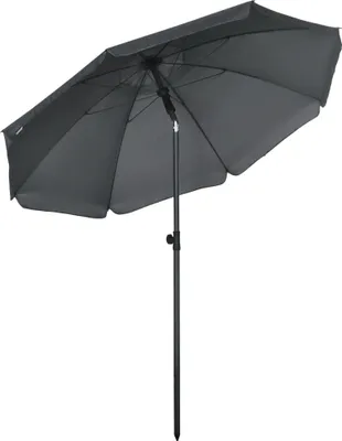 Image de Parasol de plage et de terrasse - Ø 180 cm - Inclinable - Protection UV 50+ - Imperméable - Gris foncé