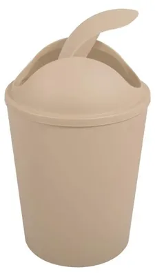 Immagine prodotto di MSV cestino per cosmetici Cestino per rifiuti con coperchio basculante da 5,5 litri in plastica Beige