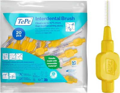 Produktbild von 20-Pack TePe Interdentalbürsten Original Gelb, ISO-Größe 4, 0,7mm, Reinigung der Zahnzwischenräume