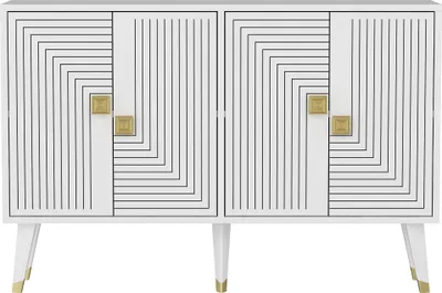 Produktbild von Skye Decor, Ahart - White, Gold, Wohnzimmerschränke, Weiß, 120 x 80 x 30 cm