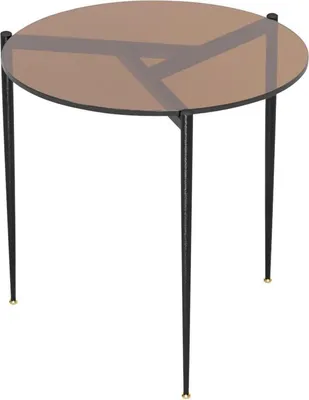 Image de Table basse ronde en verre Minimaliste Or 50 cm × 50 cm