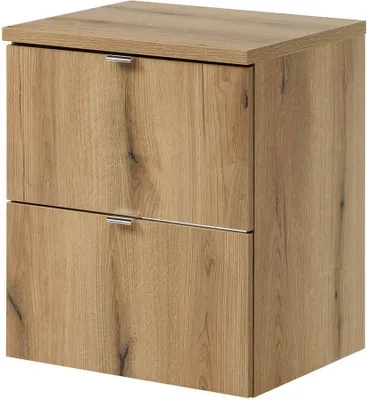 Produktbild von Waschbeckenunterschrank 'Skelbolu' mit Waschtischplatte und 2 Schubladen 50 x 60 x 40 cm Eichenoptik
