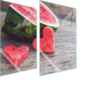 Obrázok produktu pre Kryt na sporák 2 kusy 35x52 Keramický kryt varnej dosky sklenená doska na krájanie melónové srdce