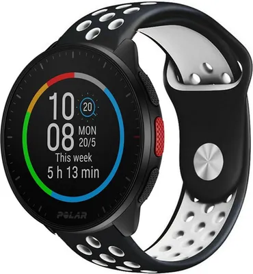 Produktbild von Strap-it Polar Pacer Sportarmband (Schwarz/Weiß)