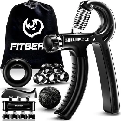 Produktbild von Famanu Handtrainer Set zur Kraftsteigerung und Stressreduktion - 5-teiliges Set für Unterarme, Finger und Hände