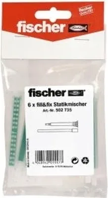 Produktbild von Fischer 502735 Statikmischer fill fix im Polybeutel Inhalt 6 Stück (502735)