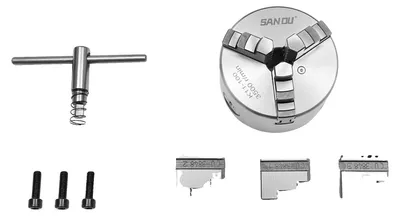 Produktbild von 3-Backenfutter, selbstzentrierendes Design, Präzisionsbearbeitung, Silber