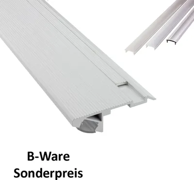Produktbild von - T-STA 30° LED Alu Treppenprofil Treppenwinkel Profil Stufen weiss 1m milky