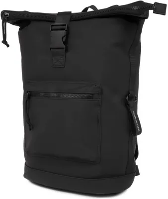 Obrázok produktu pre Rolltop batoh 46 litrov, vodotesnáPolyuretántaška s priehradkou na notebook, čierna, pre cyklistický batoh