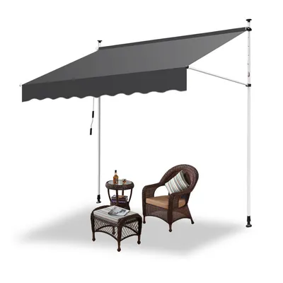 Immagine prodotto di Tenda da sole Hengda senza foratura Tenda da sole a morsetto Tenda da sole per terrazza Balcone 250 cm Grigio
