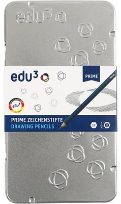 Produktbild von Edu3 Edu Zeichenstift, B,2b,4b,5b,6b,8b,9b,hb,h,2h,3h,4h, 12 Stück 1 Box