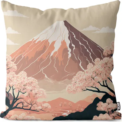 Produktbild von VOID Japan Berge Kirschblüten Asien Kissenbezug Kissenhülle Polyester wasserfest Outdoor Indoor