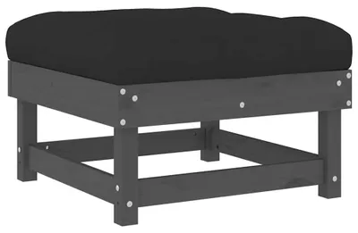 Produktbild von vidaXL Gartenhocker mit Kissen Grau Massivholz Kiefer