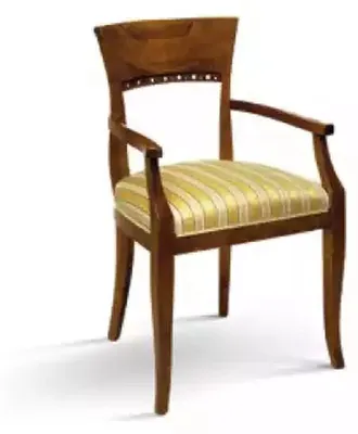 Produktbild von Stuhl mit Armlehne Esszimmerstuhl Holz Klassischer Möbel Polster Textil