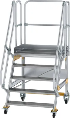 Produktbild von Günzburger Steigtechnik Plattformtreppe 60° fahrbar Stufenbreite 1 m 5 Stufen - 600745