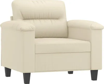 Zdjęcie produktu dla vidaXL Fotel kremowy 60 cm imitacja skóry